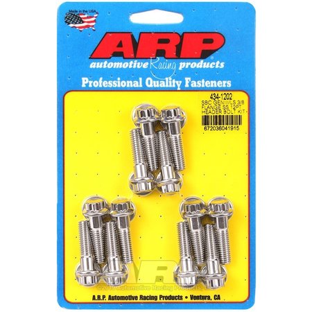 ARP SBC/GENIII LS 3/8 FLANGE SS 12PT HEADER BOLT KIT 434-1202